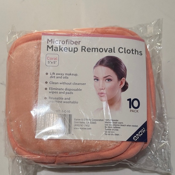 Coral Microfiber Makeup Removal Cloths 10-Pack - Picture 1 of 5